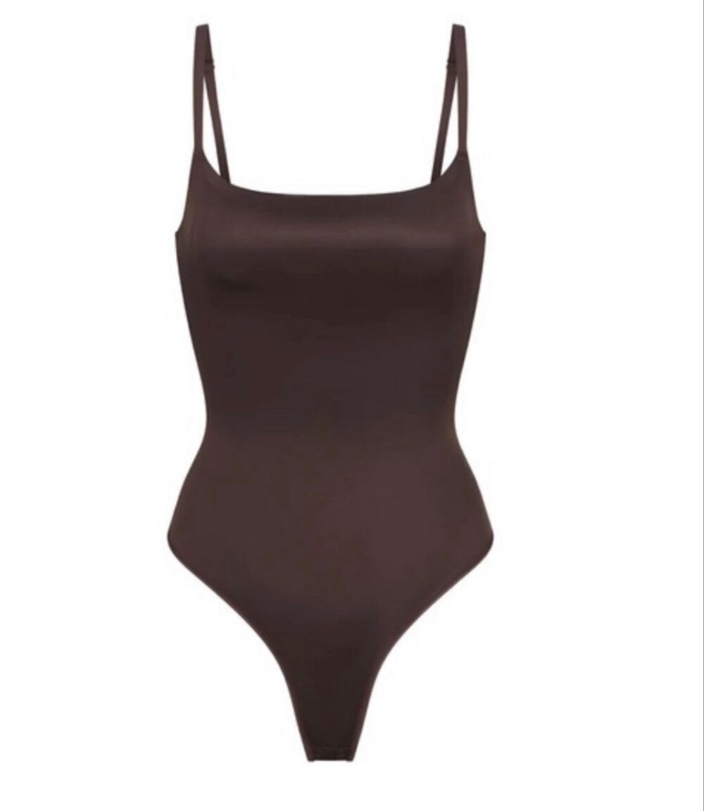SKIMS NWT Barely There Thong Shapewear Bodysuit Size 2X Espresso